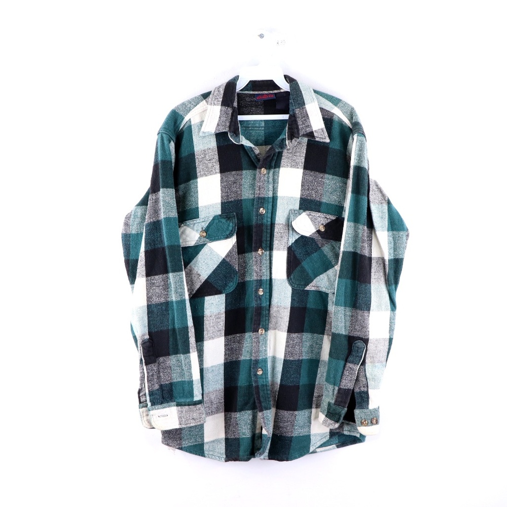 Vintage 80s Dakota Plaid Flannel Button Shirt